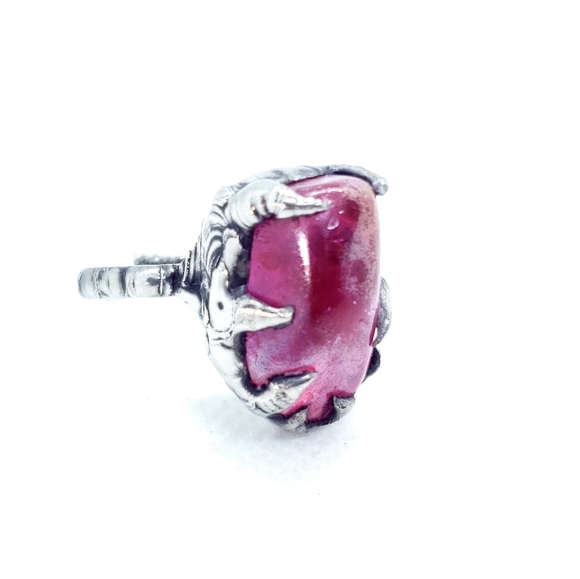 Pink aura quartz crystal ring statement ring - Picture 4 of 12